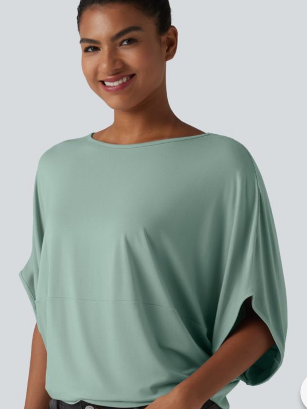 HALARA Relaxed Scoop-Neck Tunic in Sage